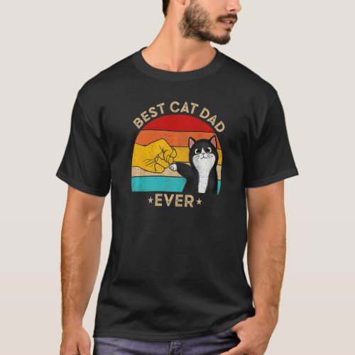 Best Cat Dad Ever Vintage Cat   For Fathers Day T_Shirt