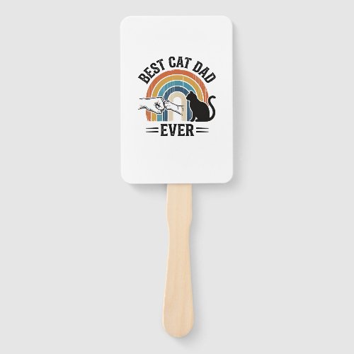 Best Cat Dad Ever Vintage Cat Lover Design_1 Hand Fan