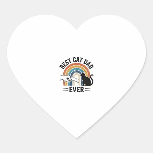 Best Cat Dad Ever Vintage Cat Lover Design_1 Heart Sticker