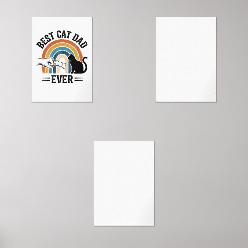 Best Cat Dad Ever Vintage Cat Lover Design_1 Wall Art Sets