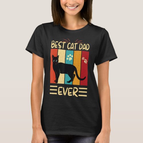 Best Cat Dad Ever  Vintage Cats T_Shirt
