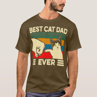 Best Cat Dad Ever Vintage Men Bump Fit Fathers Day T-Shirt