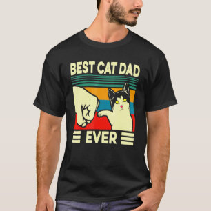 Best Cat Dad Ever Vintage Men Bump Fit Fathers Day T-Shirt
