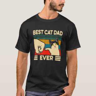 Best Cat Dad Ever Vintage Men Bump Fit Fathers Day T-Shirt