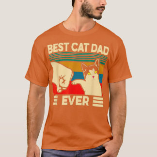 Best Cat Dad Ever Vintage Men Bump Fit Fathers Day T-Shirt