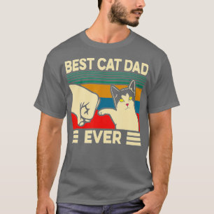Best Cat Dad Ever Vintage Men Bump Fit Fathers Day T-Shirt