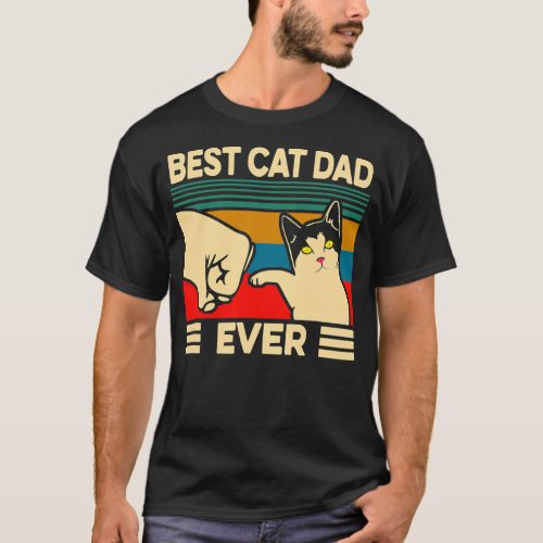 Best Cat Dad Ever Vintage Men Bump Fit Fathers T_Shirt