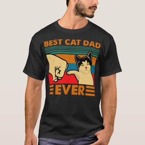 Best Cat Dad Ever Vintage Men Bump Fit Fathers T_Shirt