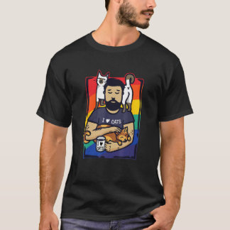 Best cat dad ever vintage retro cat daddy fathers  T-Shirt