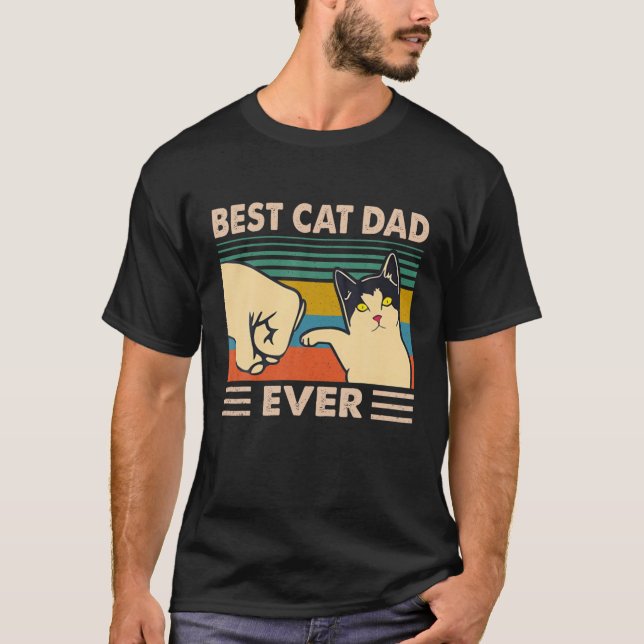 Best Cat Dad Ever Vintage T-Shirt (Front)