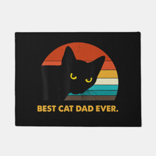 Best Cat Dad Ever Vintage T Shirt Black Cat Daddy Doormat