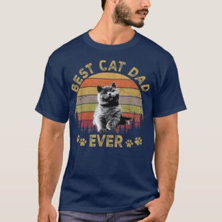 Best Cat Dad EverFunny Cat Daddy Father Day 2022 T-Shirt