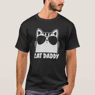 Best Cat Dad Fathers Day Kitty And Glass Daddy Pap T-Shirt