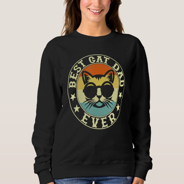 Best Cat Dad  Men Daddy Papa Cat With Sunglasses Sweatshirt (Front)