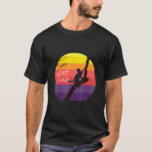 Best Cat Dad Men Kitty Daddy Vintage Sunset T-Shirt