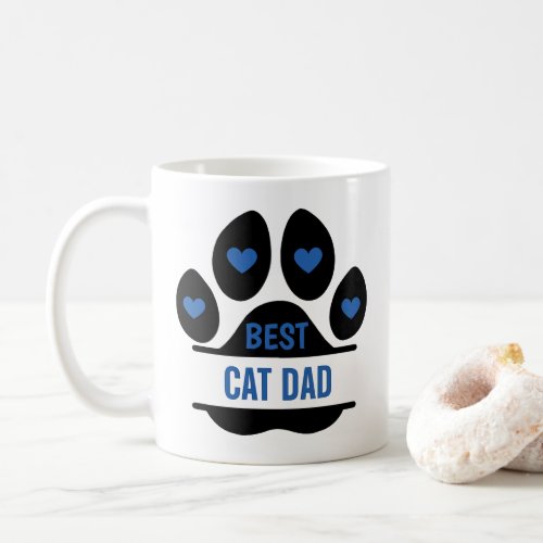 Best Cat Dad Paw Print Coffee Mug