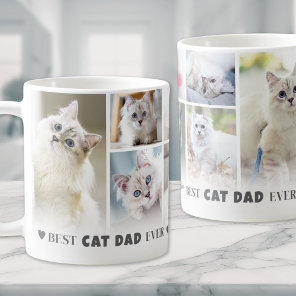 Best Cat Dad Pet Photo Collage Coffee Mug