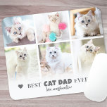 Best Cat Dad Pet Photo Mouse Pad<br><div class="desc">Personalized "Best Cat Dad Ever" 6 Photo Collage Mouse Pad. Celebrate his love and devotion to his feline friends with this custom mouse pad, designed to add a personal and practical touch to his workspace. Best Cat Dad Ever is elegantly displayed at the top in soft gray text, accented with...</div>