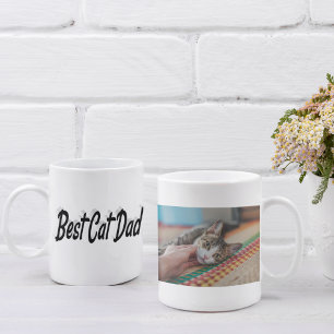 Best Cat Dad Photo Black text Coffee Mug