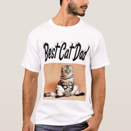Best Cat Dad Photo Black text  T_Shirt