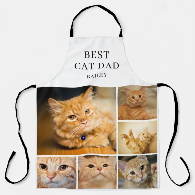 Best Cat Dad Photo Collage  Apron (Front)