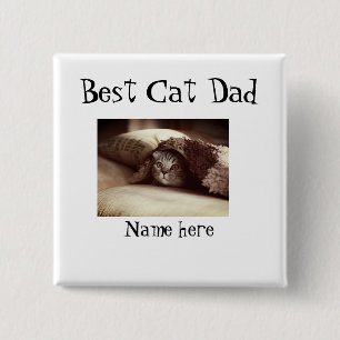 best cat dad photo name fathers day pet dad daddy button