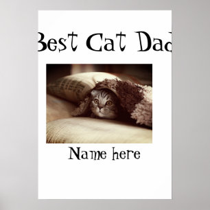 best cat dad photo name fathers day pet dad daddy poster