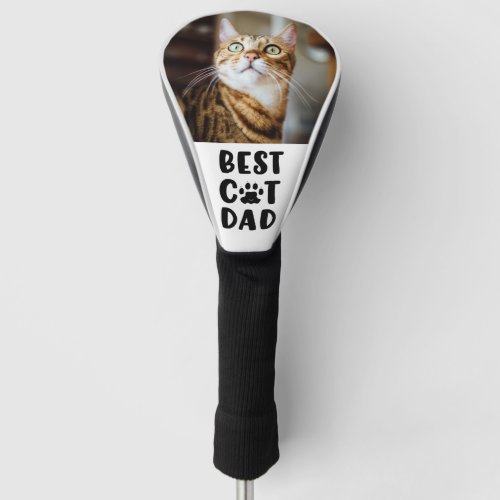 BEST CAT DAD Photo Paw Print Golf Head Cover