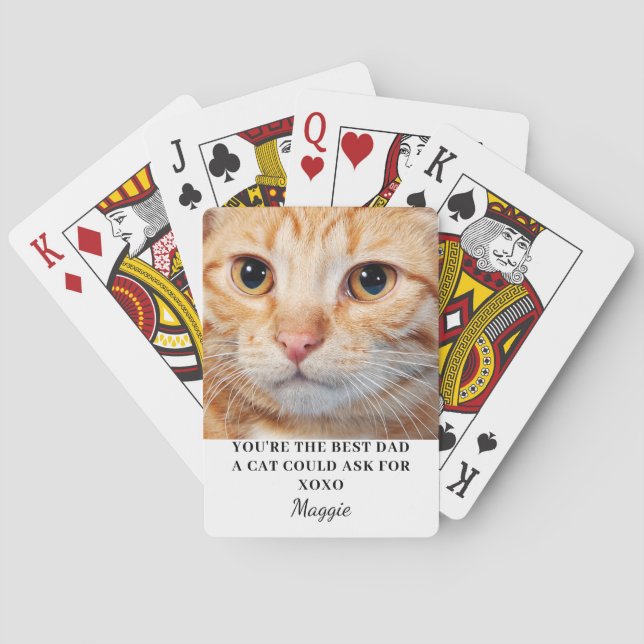 Best Cat Dad Photo  Poker Cards (Back)