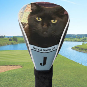 Best cat dad photo template custom black cat  golf head cover