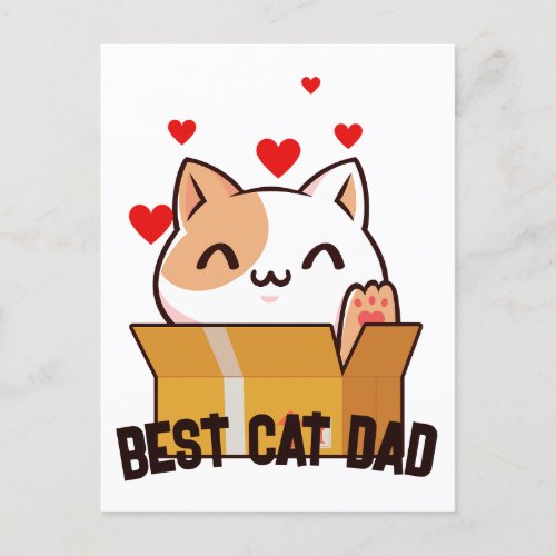 Best Cat Dad Postcard