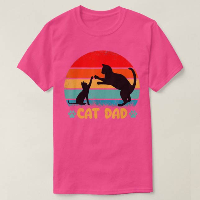 Best CAT DAD Shirt Fathers Day Kitty Daddy Papa Ch (Design Front)