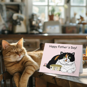 Best Cat Dad Spoiled Calico Father’s Day Pink Card