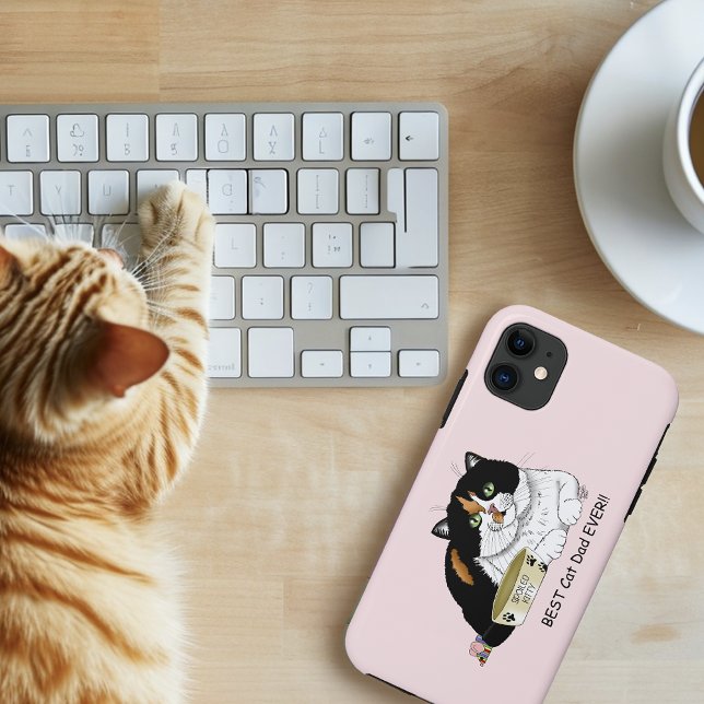 Best Cat Dad Spoiled Calico Father’s Day Pink Case-Mate iPhone Case (Creator Uploaded)