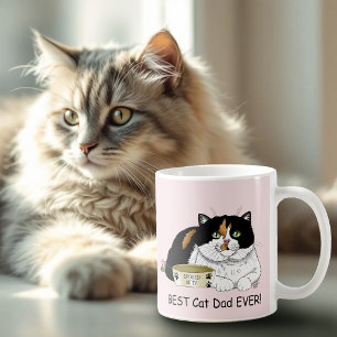 Best Cat Dad Spoiled Calico Father’s Day Pink Coffee Mug
