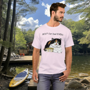 Best Cat Dad Spoiled Calico Father’s Day Pink T-Shirt