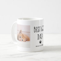 Best Cat Dad | Two Photo Handwritten Text Coffee Mug