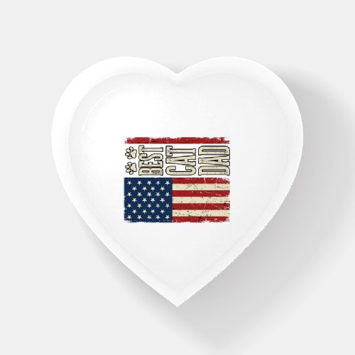 Best Cat Dad Vintage Flag Shirt Design_1 Paperweight
