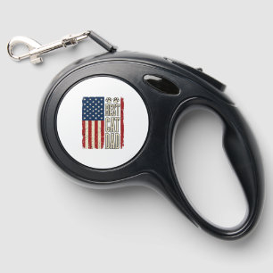 Best Cat Dad Vintage Flag Shirt Design_1 Retractable Pet Leash