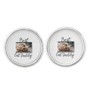 Best cat Daddy parents pet photo dad mom simple  Cufflinks