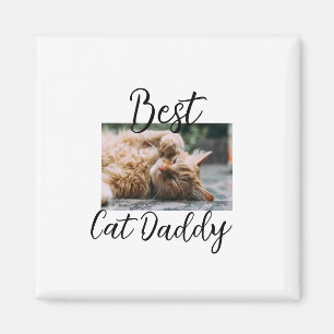 Best cat Daddy parents pet photo dad mom simple Magnet