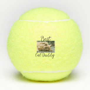 Best cat Daddy parents pet photo dad mom simple Tennis Balls