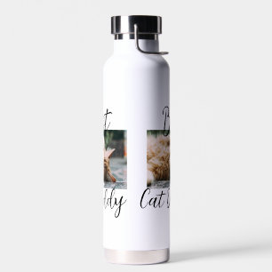 Best cat Daddy parents pet photo dad mom simple Water Bottle