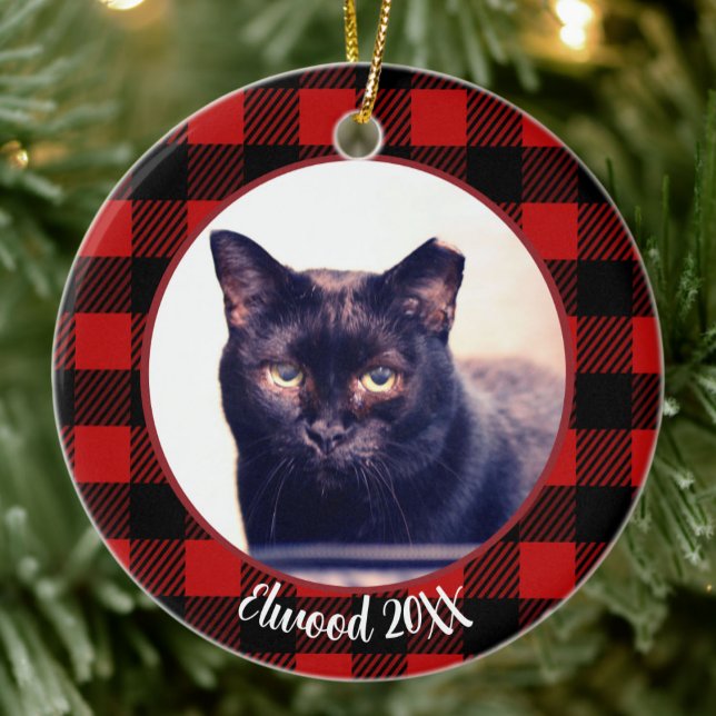 Best Cat Ever Custom Name Christmas Pet Gift  Ceramic Ornament (Creator Uploaded)