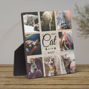 Best Cat Ever Memorial Gift Rustic Photo Paw Print Plaque
