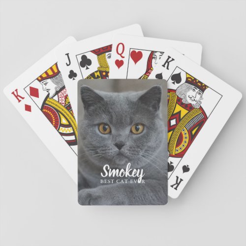 Best Cat Ever Pet Photo Personalized Playing Cards