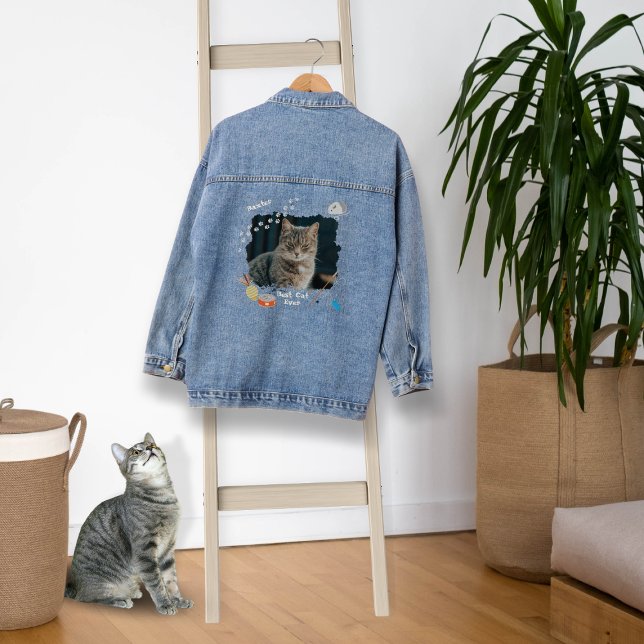 Best Cat Ever Photo Denim Jacket (Creator Uploaded)