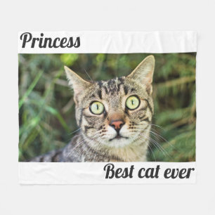 Best cat ever with photo cute personalized photo fleece blanket