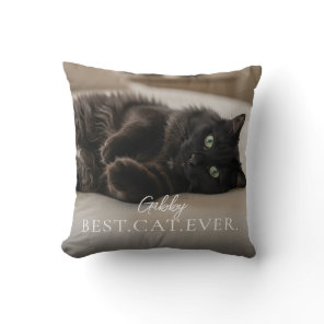Best Cat Ever Your Pet Name And Photo Throw Pillow