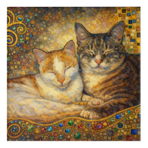 Best Cat Friends Klimt-inspired